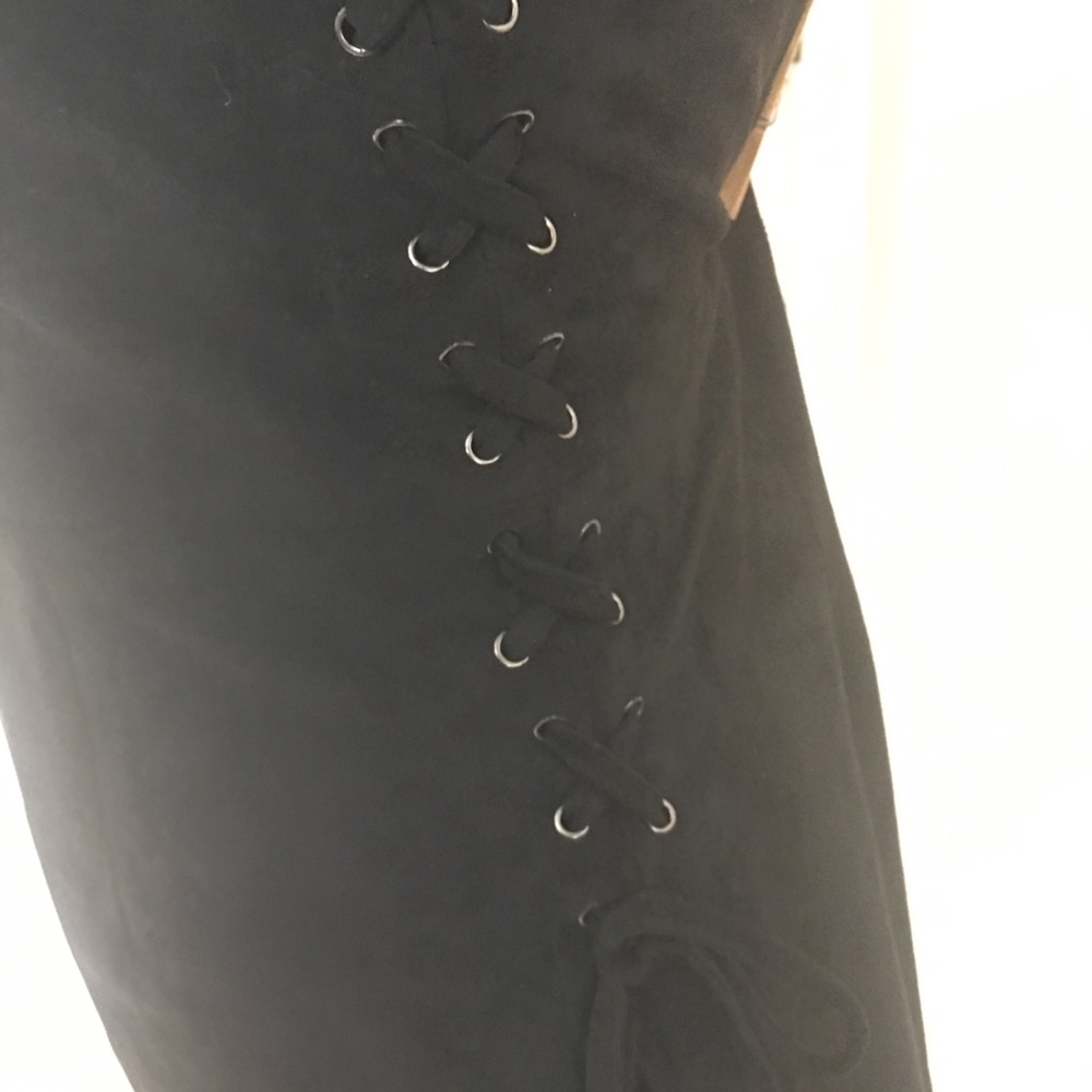 Miss Me Suede Dress Modern Fit W/ Side Ties View 3